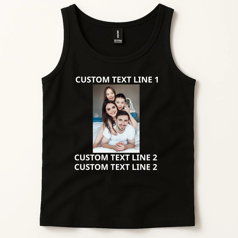 Custom Text And Photo Personalized Tank Top - Front 1