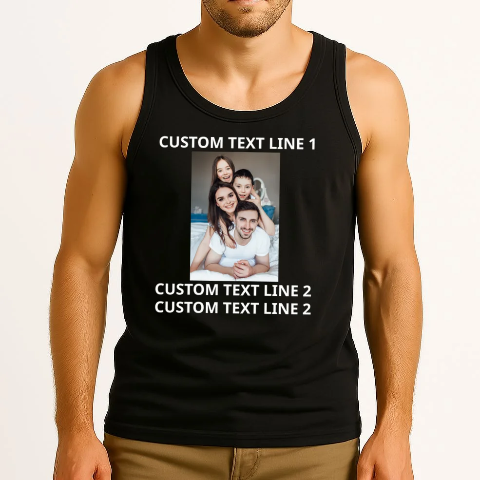 Custom Text And Photo Personalized Tank Top - Front 2