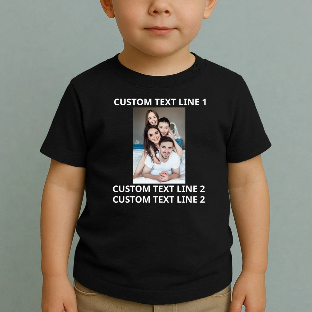 Custom Text And Photo Personalized Toddler T-Shirt - Front 1