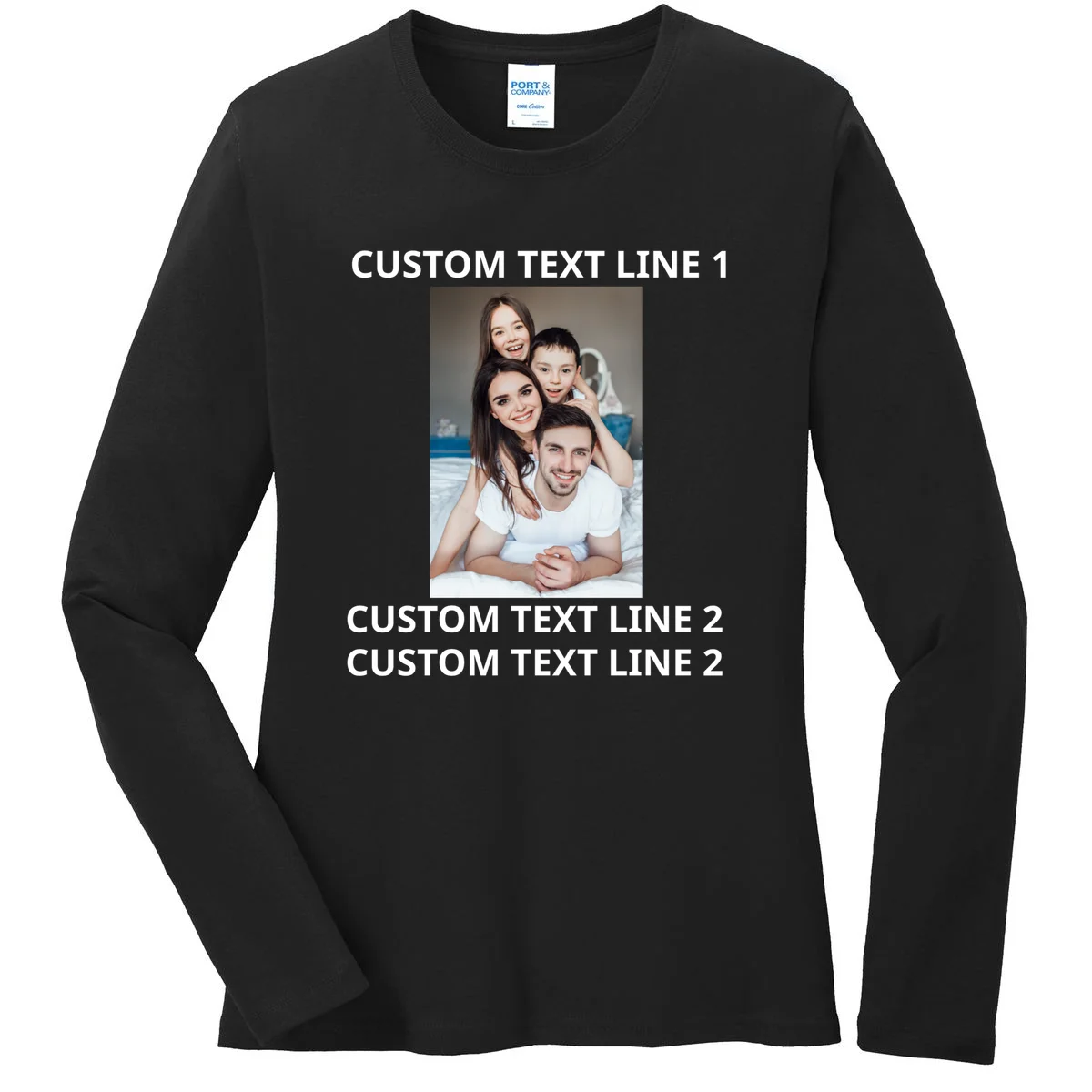 Custom Text And Photo Personalized Women's Long Sleeve Shirt - Front