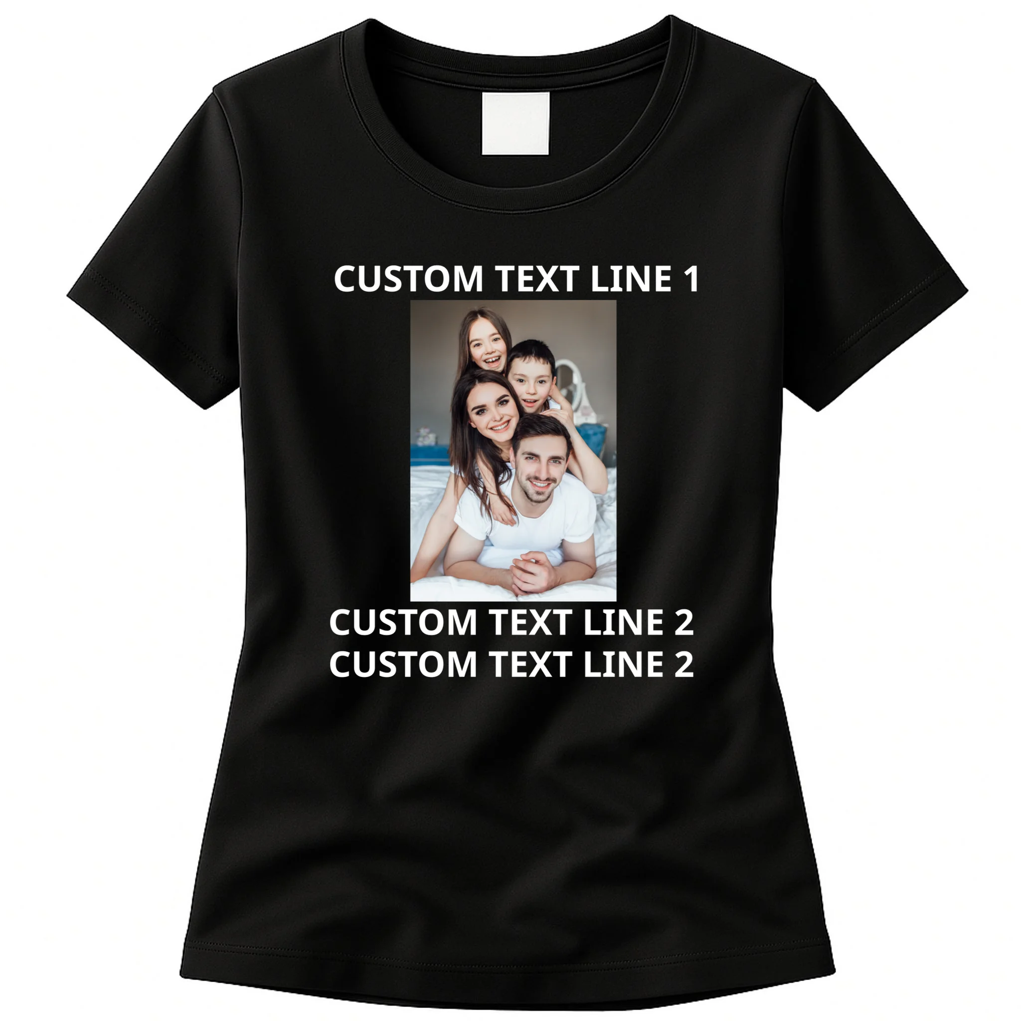 Custom Text And Photo Personalized Women's T-Shirt - Front