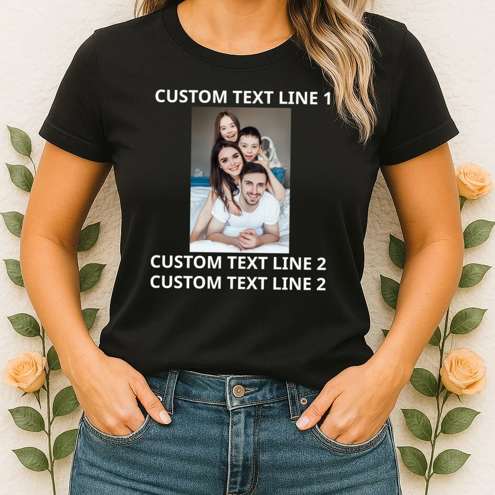 Custom Text And Photo Personalized Women's T-Shirt - Front 1