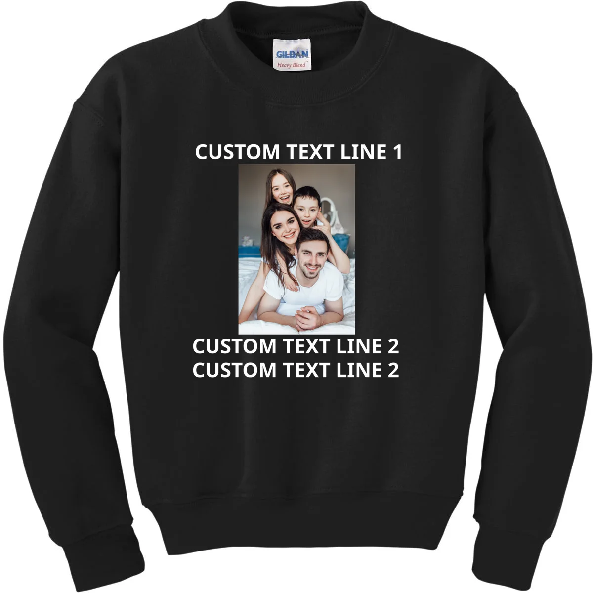 Custom Text And Photo Personalized Kids Sweatshirt - Front