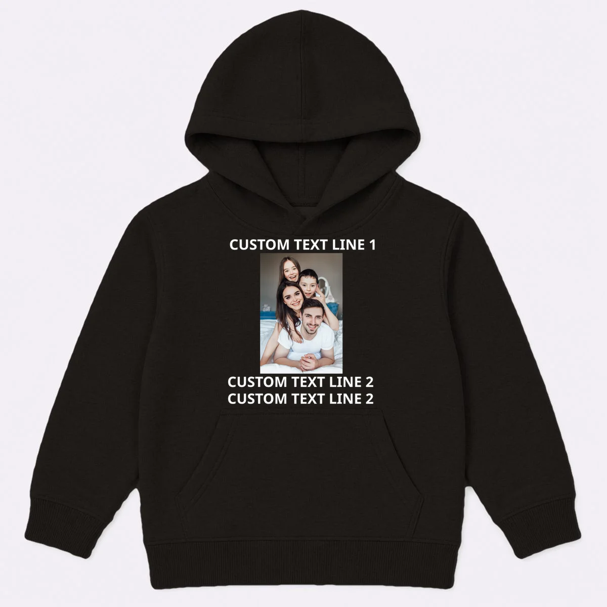 Custom Text And Photo Personalized Kids Hoodie - Front