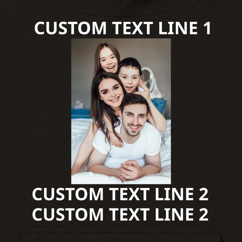 Custom Text And Photo Personalized Kids Hoodie - Front - Close-up
