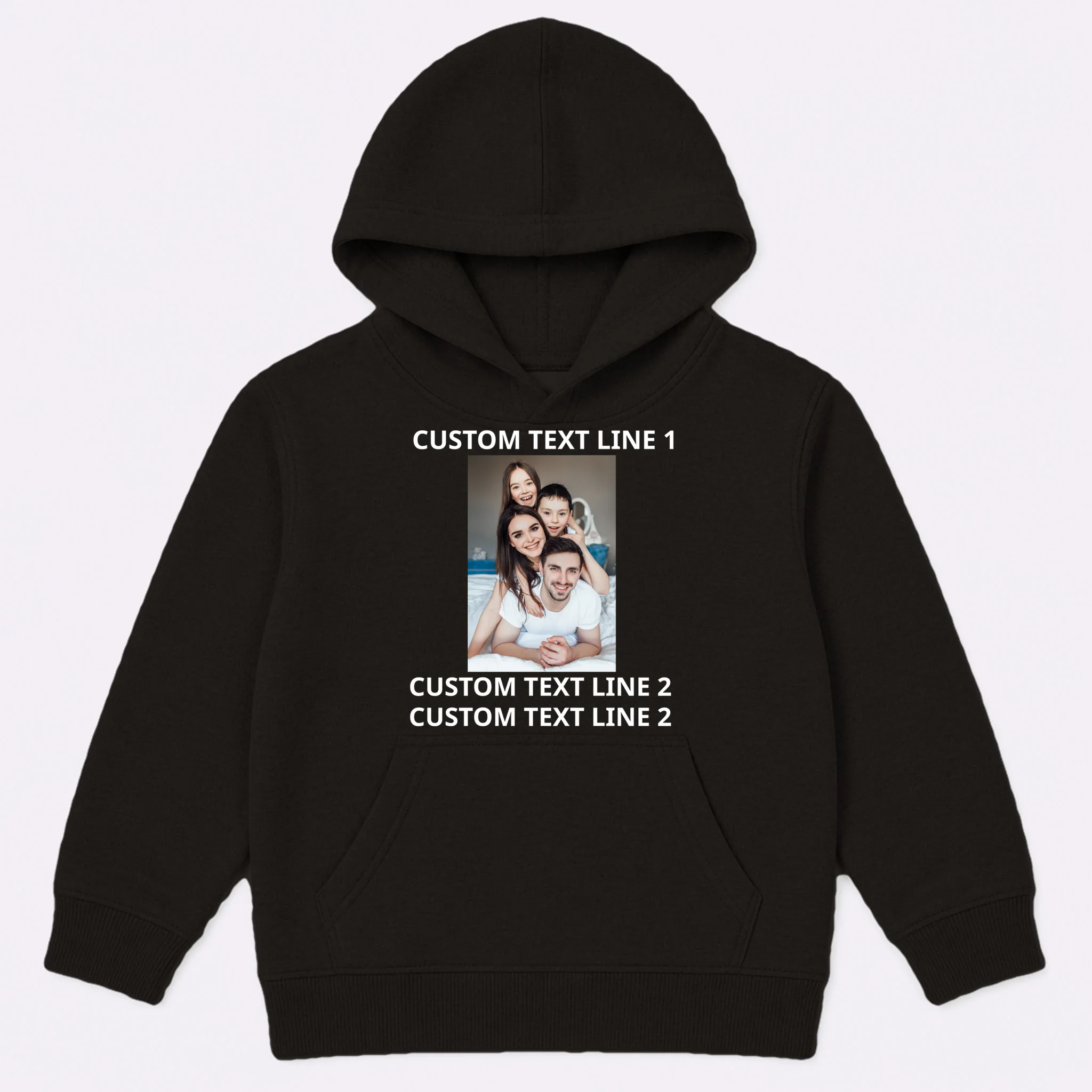 Custom Text And Photo Personalized Kids Hoodie - Front