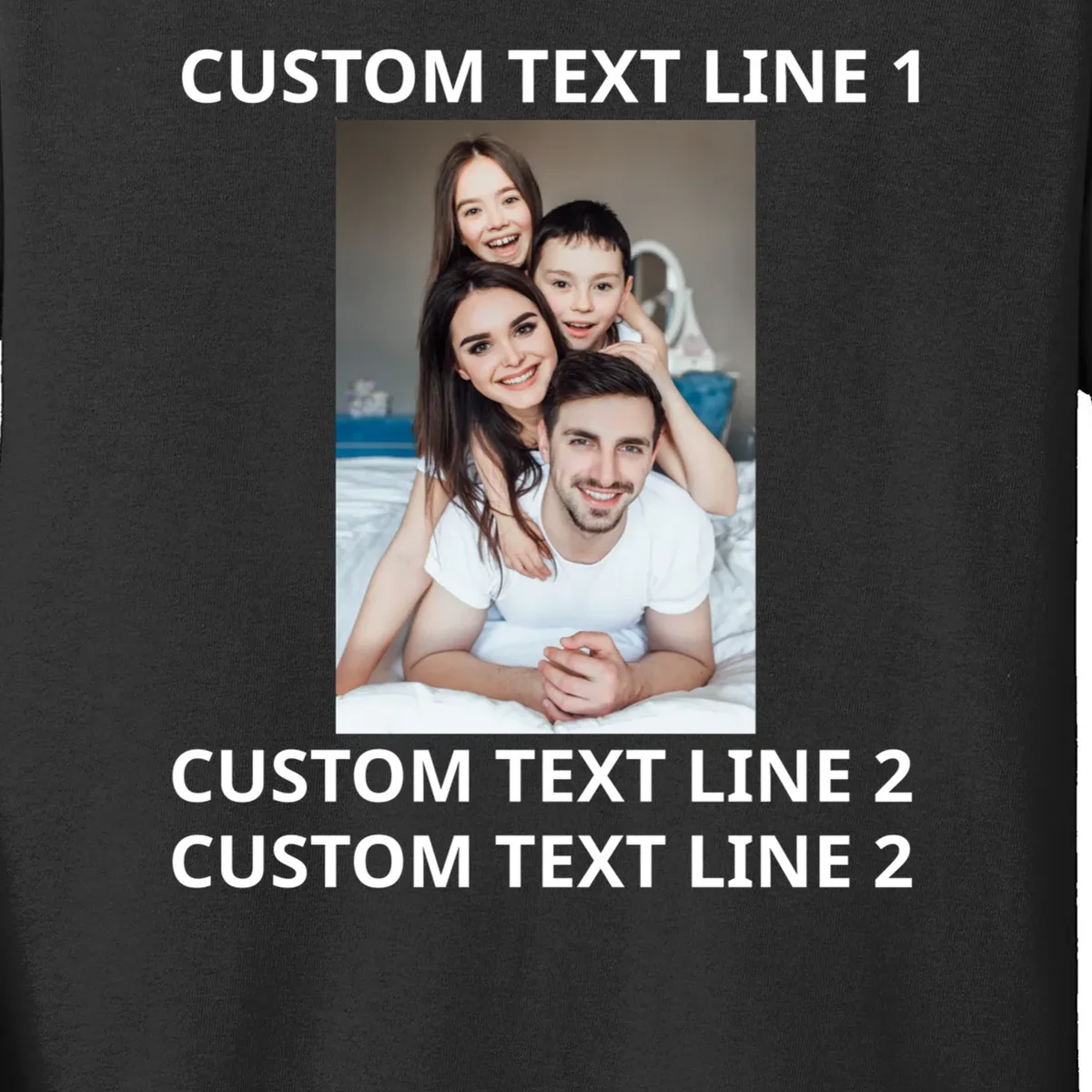 Custom Text And Photo Personalized Kids Long Sleeve Shirt - Front - Close-up