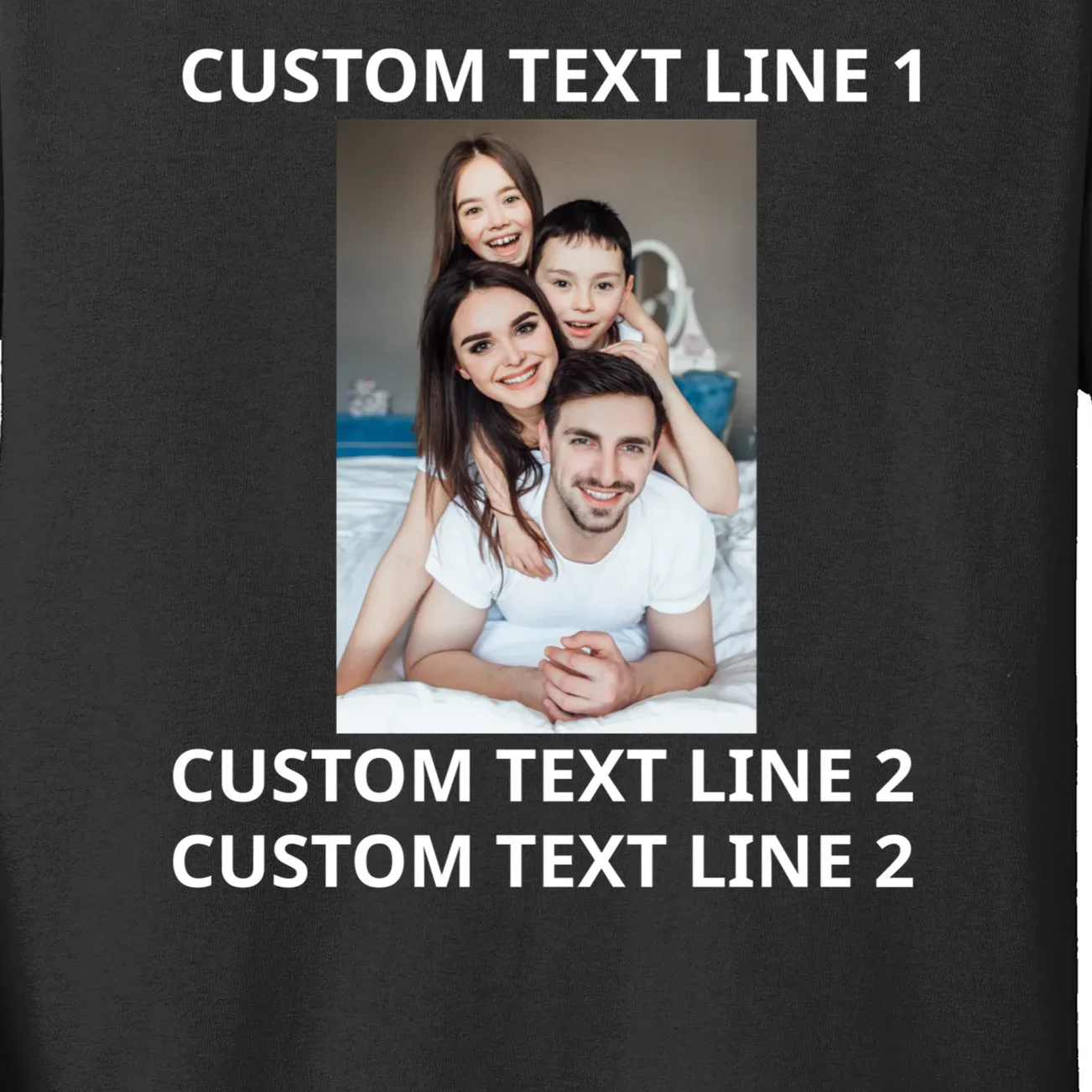 Custom Text And Photo Personalized Kids Long Sleeve Shirt - Front - Close-up