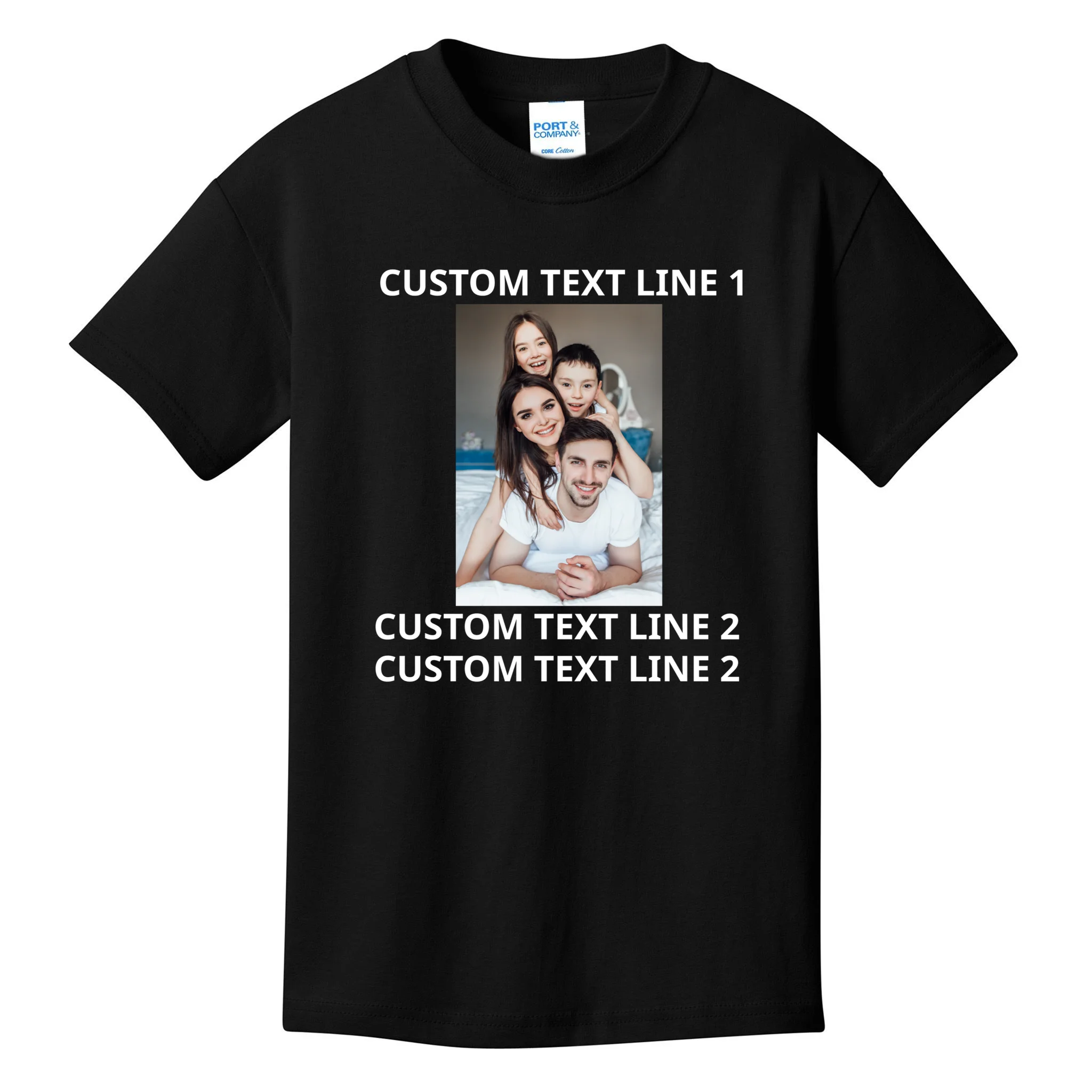 Custom Text And Photo Personalized Kids T-Shirt - Front