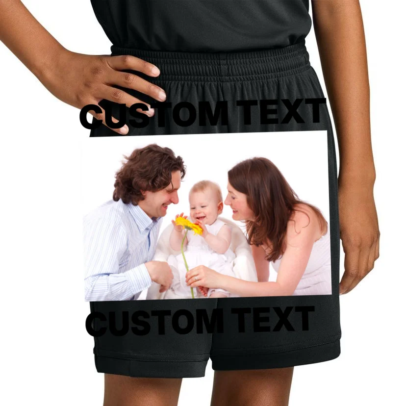 Custom Text Design or Photo Personalized Kids Shorts - Front 1