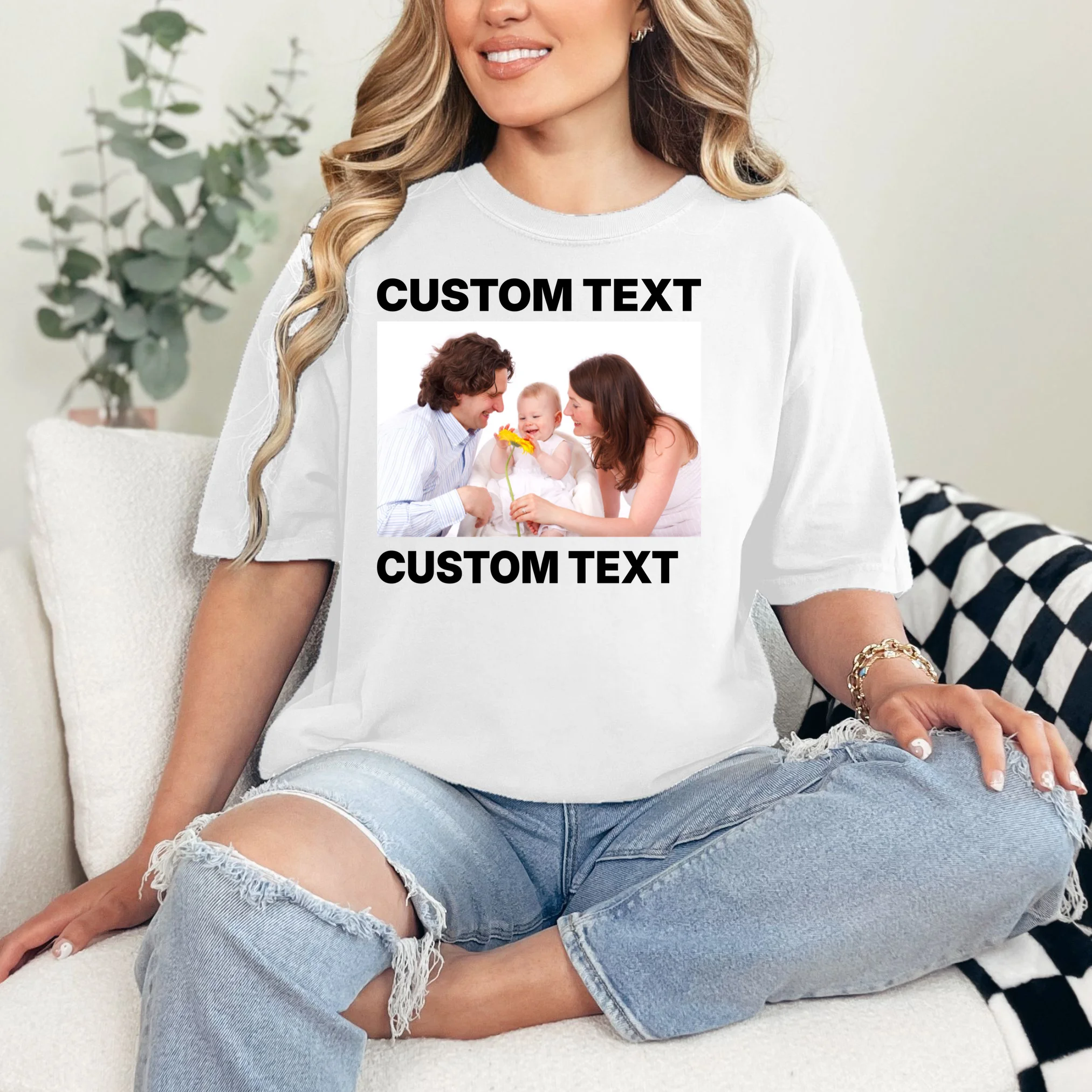 Custom Text Design or Photo Personalized T-Shirt - Front 1