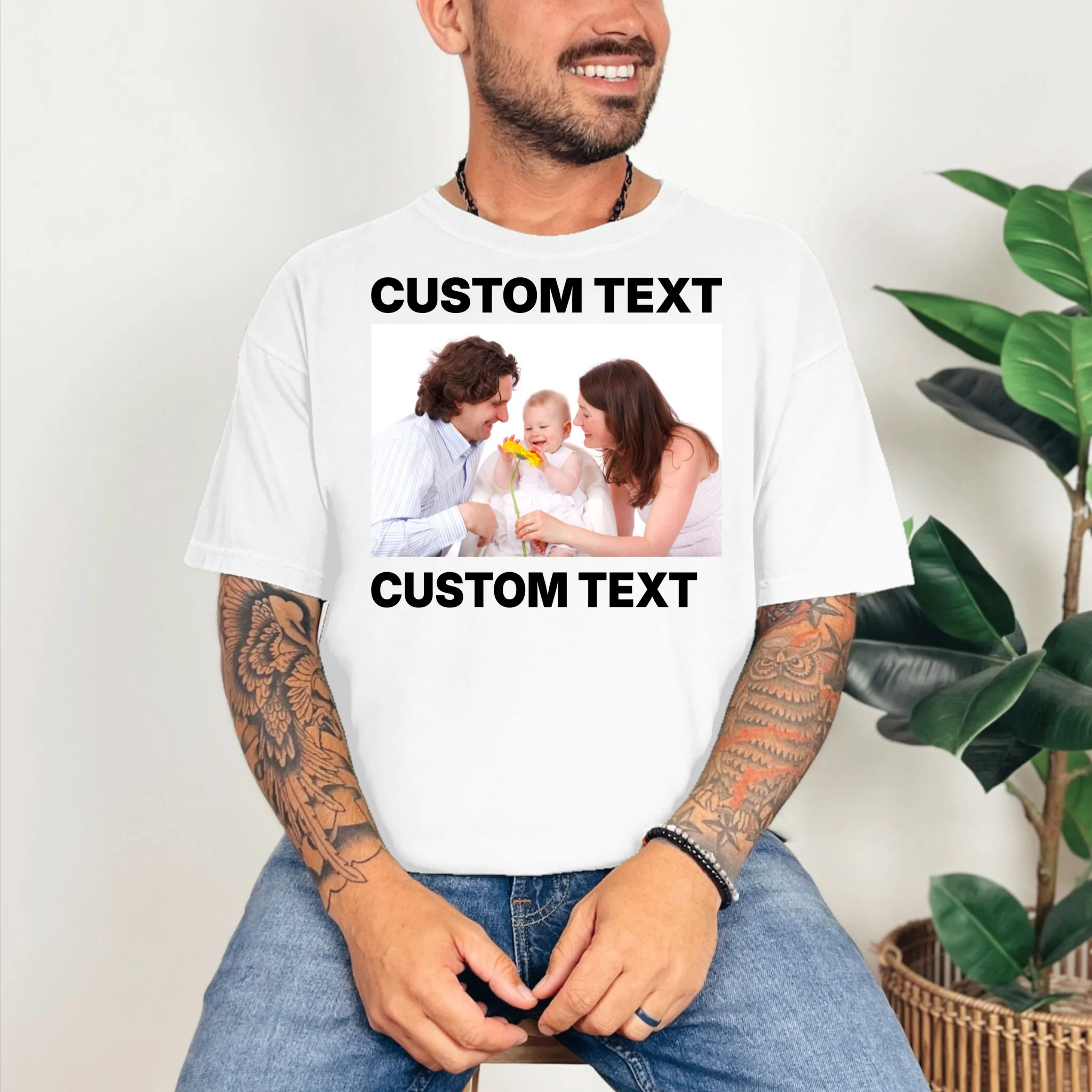 Custom Text Design or Photo Personalized T-Shirt - Front 2