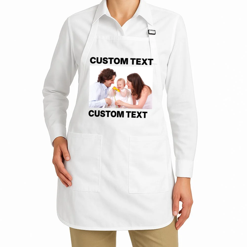 Custom Text Design or Photo Personalized Apron - Front 1