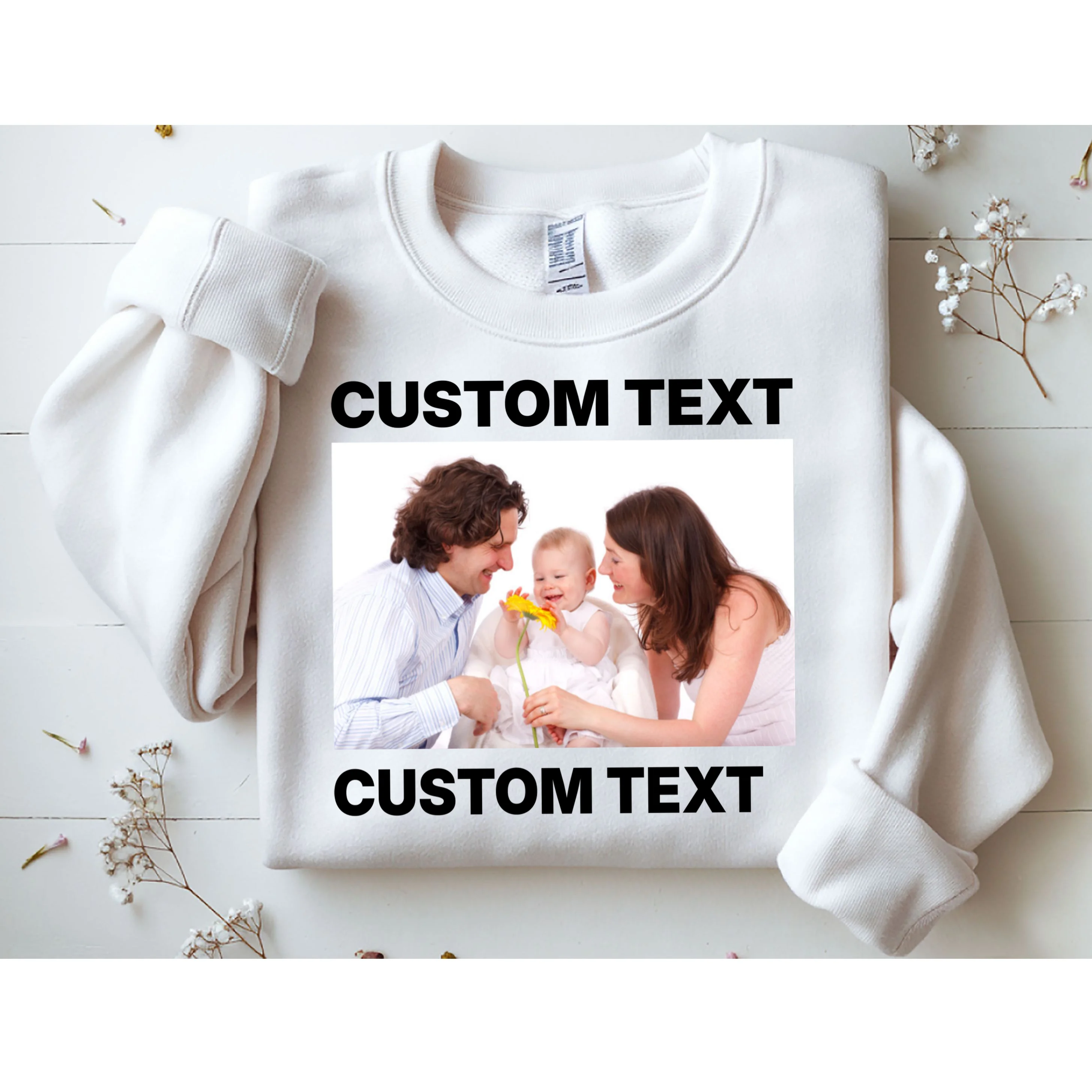 Custom Text Design or Photo Personalized Sweatshirt - Front 1