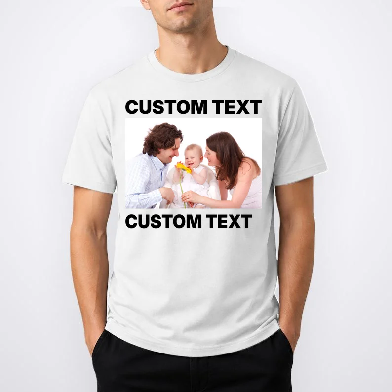 Custom Text Design or Photo Personalized T-Shirt - Front 1