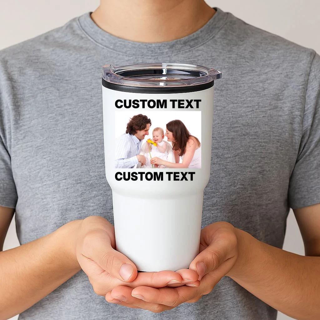 Custom Text Design or Photo Personalized 20oz Tumbler - Front 1