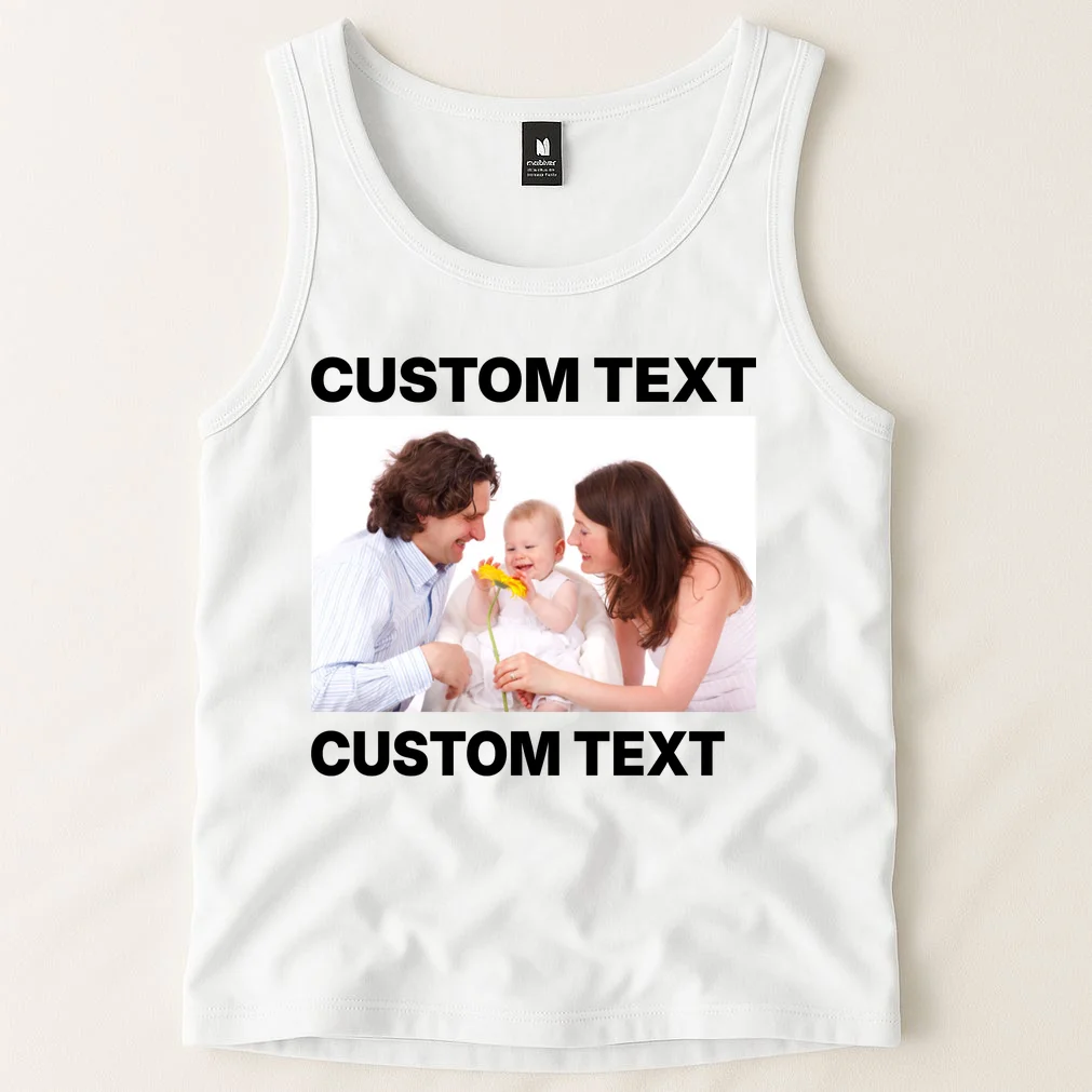 Custom Text Design or Photo Personalized Tank Top - Front 1