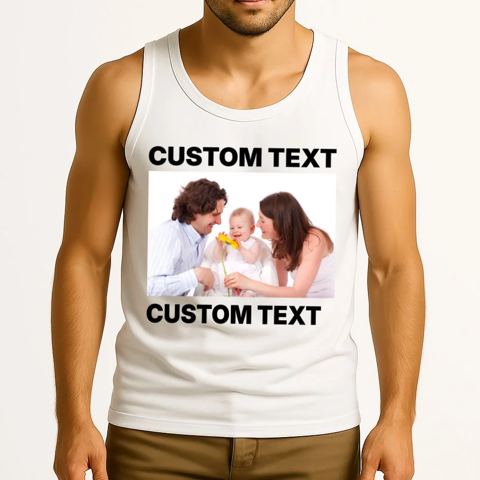Custom Text Design or Photo Personalized Tank Top - Front 2