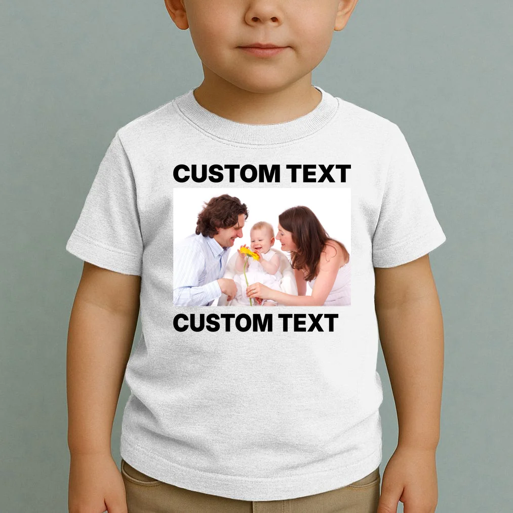 Custom Text Design or Photo Personalized Toddler T-Shirt - Front 1