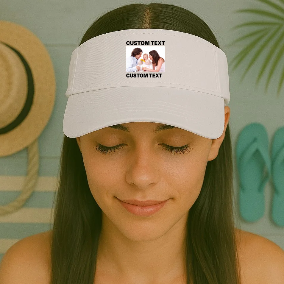 Custom Text Design or Photo Personalized Visor - Front 1