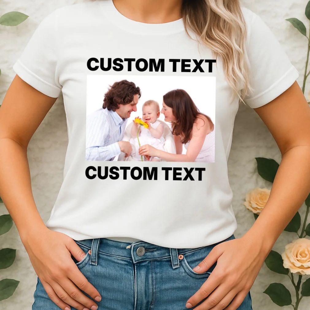 Custom Text Design or Photo Personalized Women's T-Shirt - Front 1