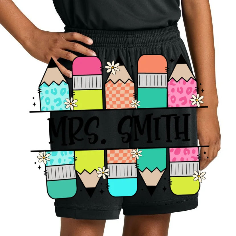 Custom Teacher Name Back To School Kids Shorts - Front 1