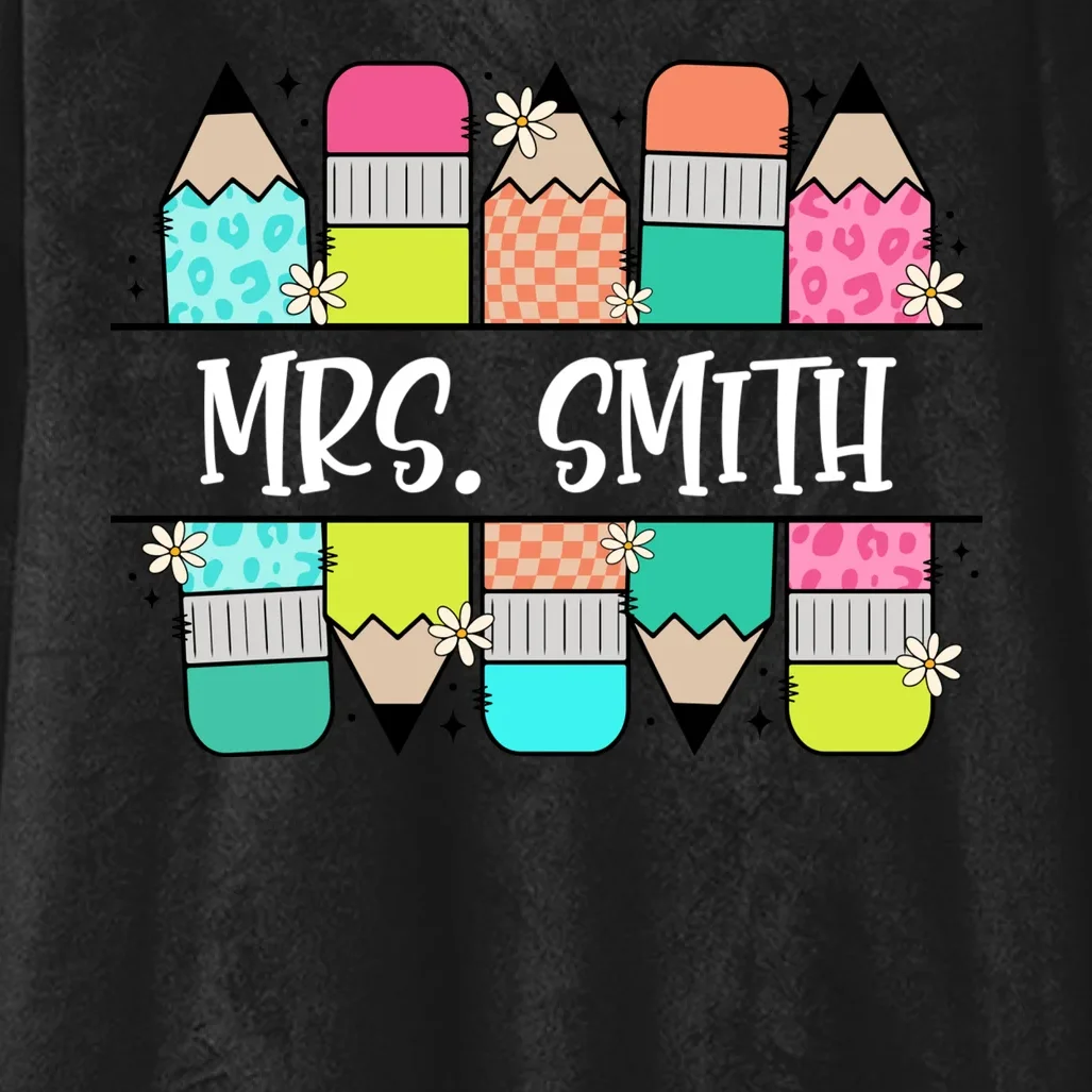 Custom Teacher Name Back To School Hooded Blanket - Front - Close-up