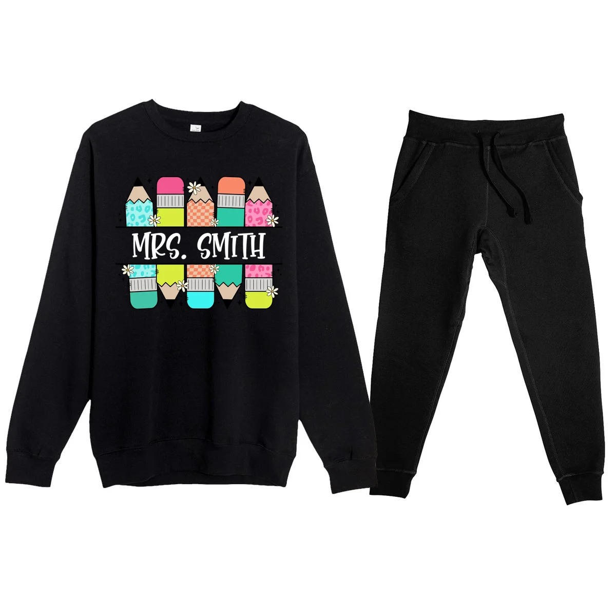 Custom Teacher Name Back To School Men's Sweatsuit - Front