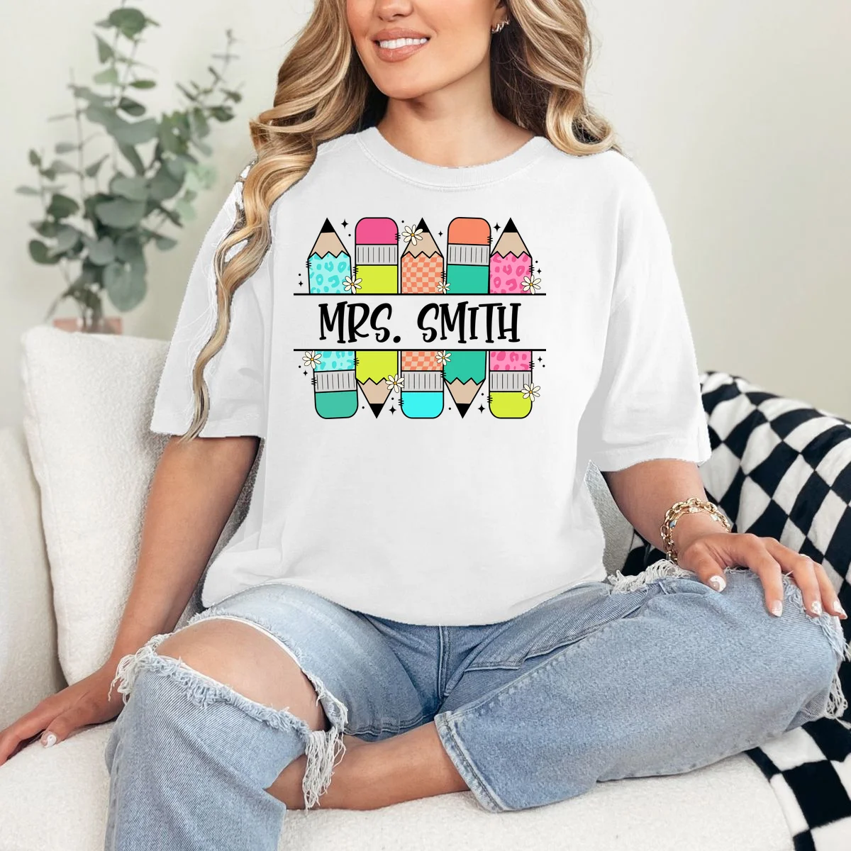 Custom Teacher Name Back To School T-Shirt - Front 1