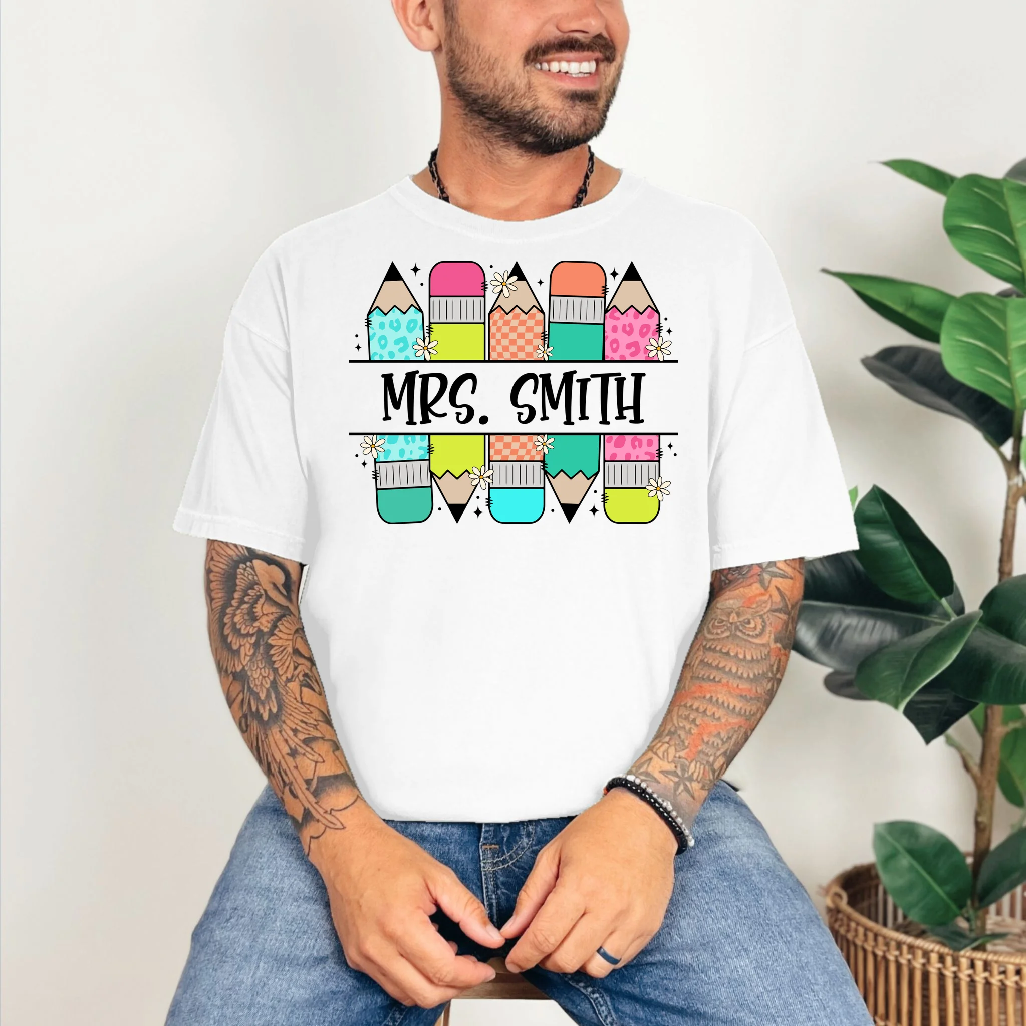 Custom Teacher Name Back To School T-Shirt - Front 2