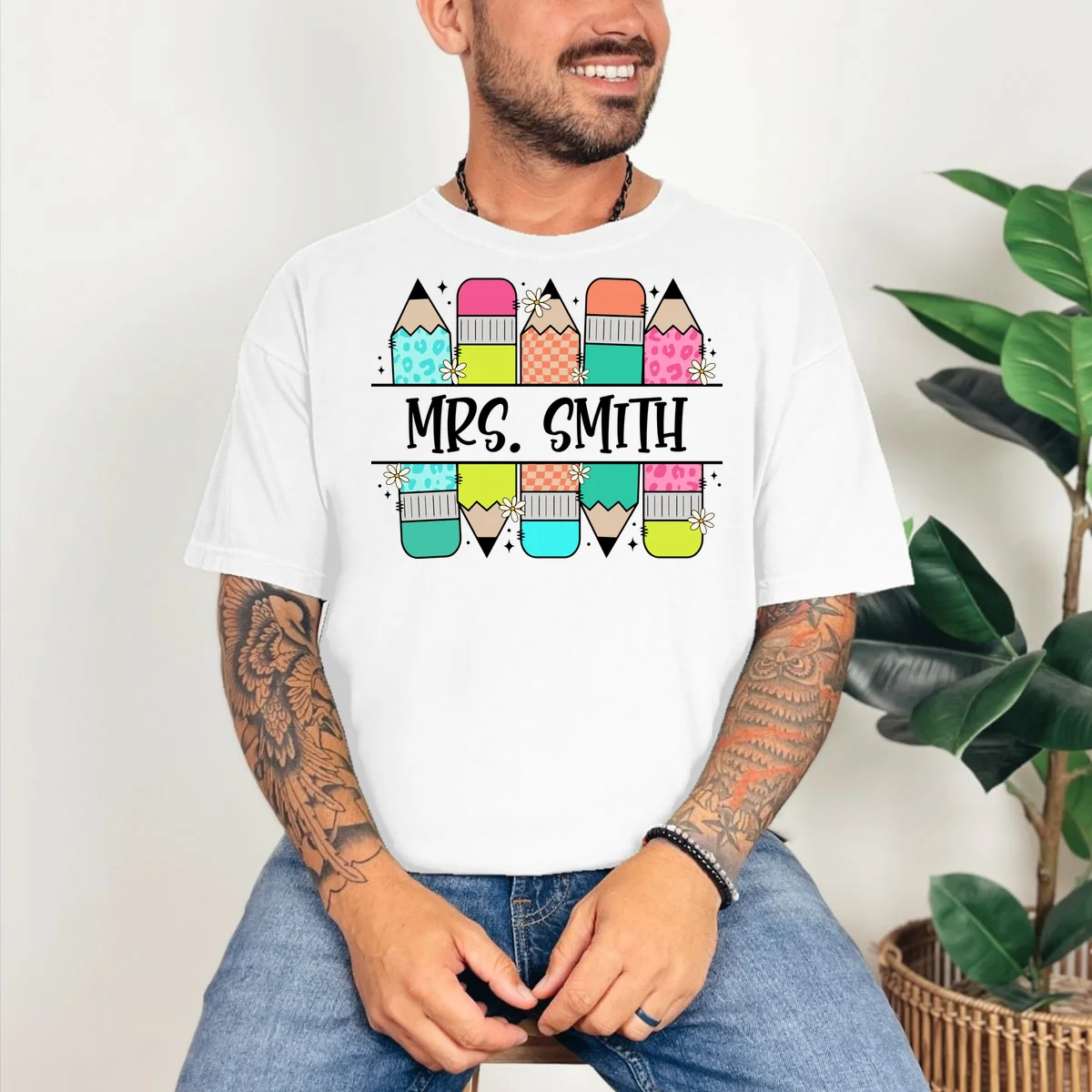 Custom Teacher Name Back To School T-Shirt - Front 2