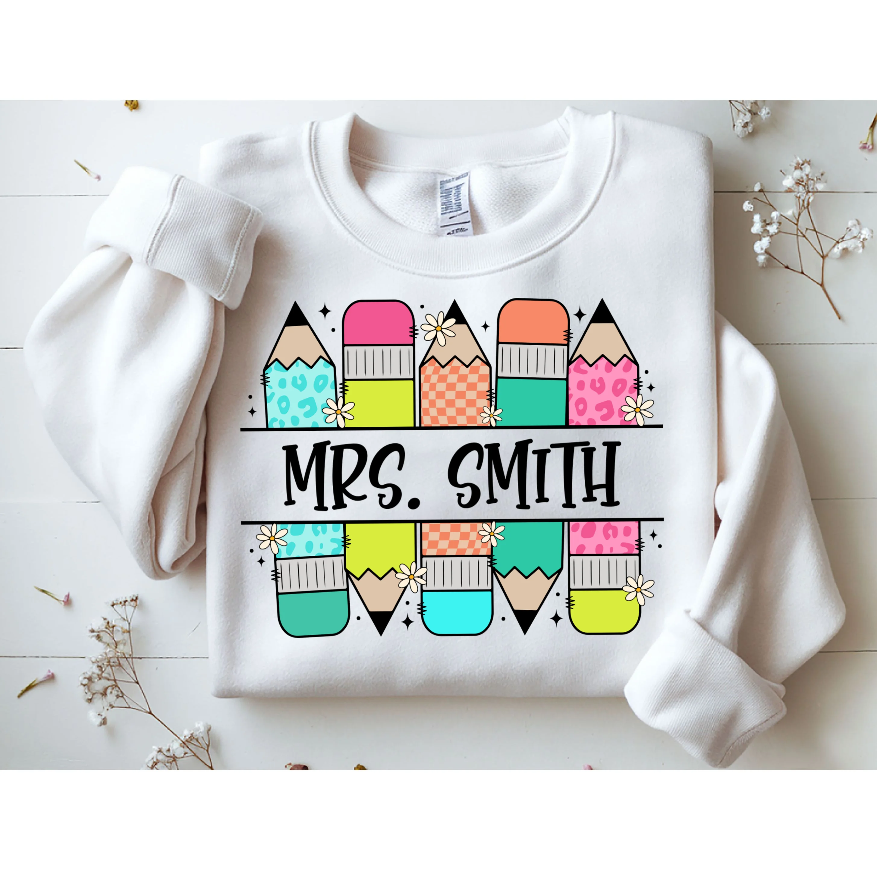 Custom Teacher Name Back To School Sweatshirt - Front 1