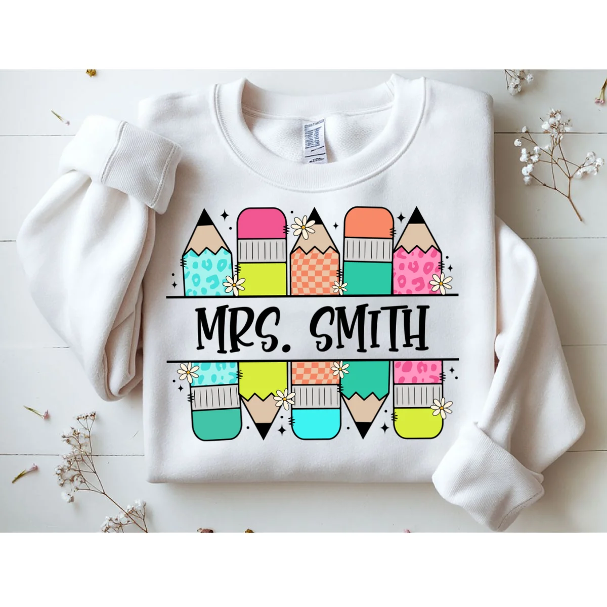 Custom Teacher Name Back To School Sweatshirt - Front 1