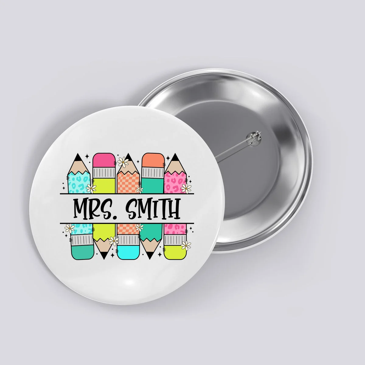 Custom Teacher Name Back To School Button - Front