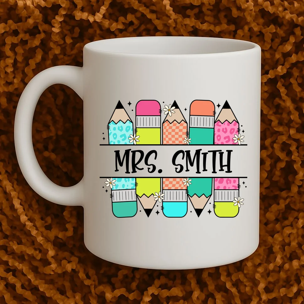 Custom Teacher Name Back To School Coffee Mug - Front 1