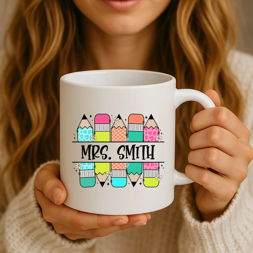 Custom Teacher Name Back To School Coffee Mug - Front 2