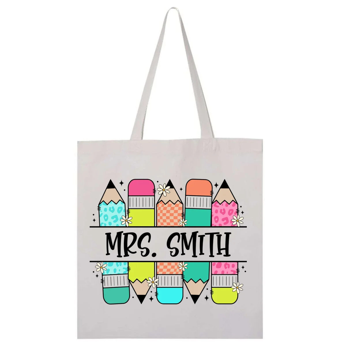 Custom Teacher Name Back To School Tote Bag - Front