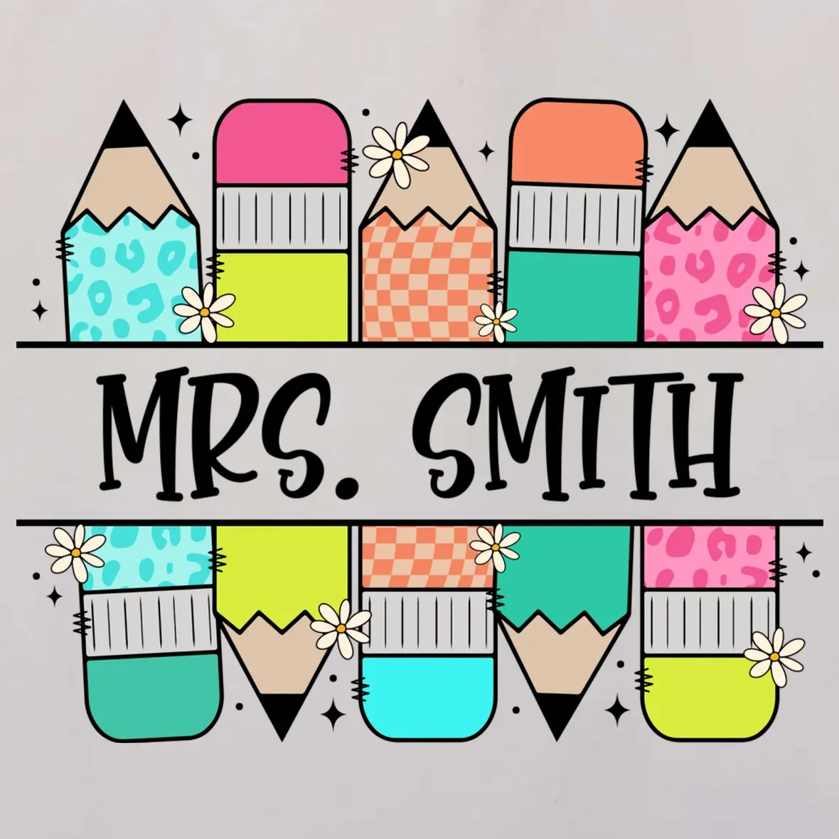 Custom Teacher Name Back To School Tote Bag - Front - Close-up
