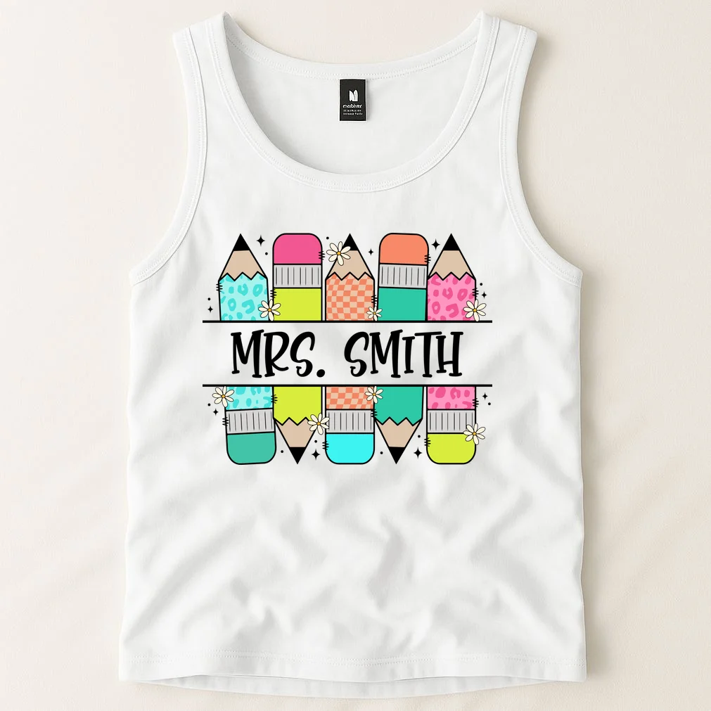 Custom Teacher Name Back To School Tank Top - Front 1