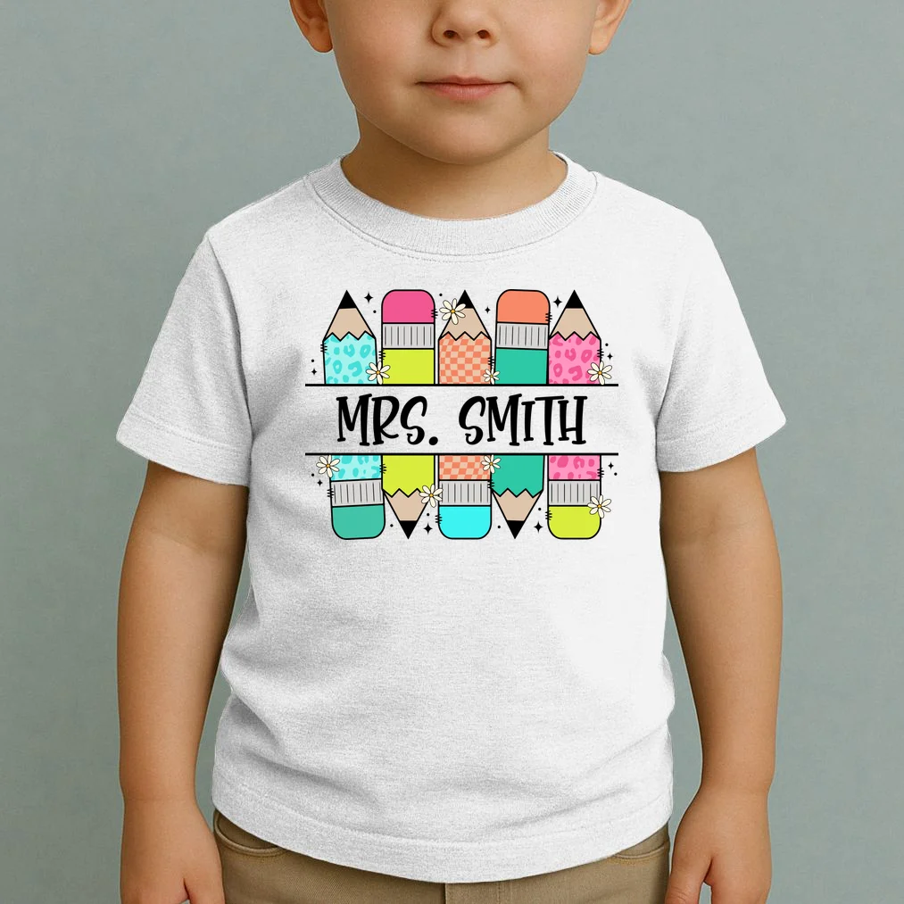 Custom Teacher Name Back To School Toddler T-Shirt - Front 1