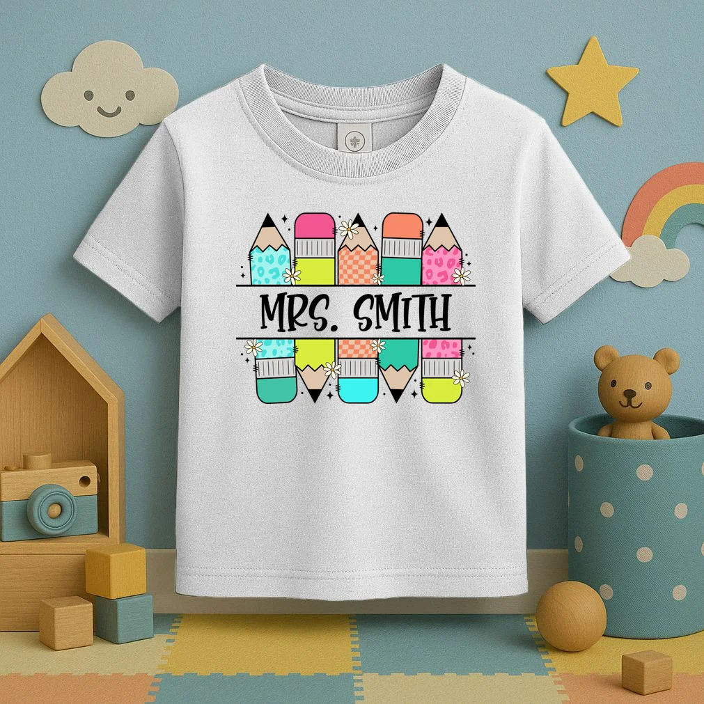 Custom Teacher Name Back To School Toddler T-Shirt - Front 2