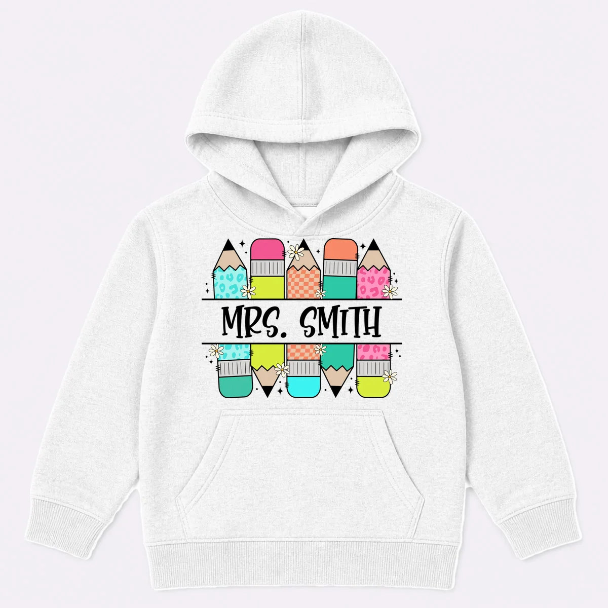 Custom Teacher Name Back To School Kids Hoodie - Front