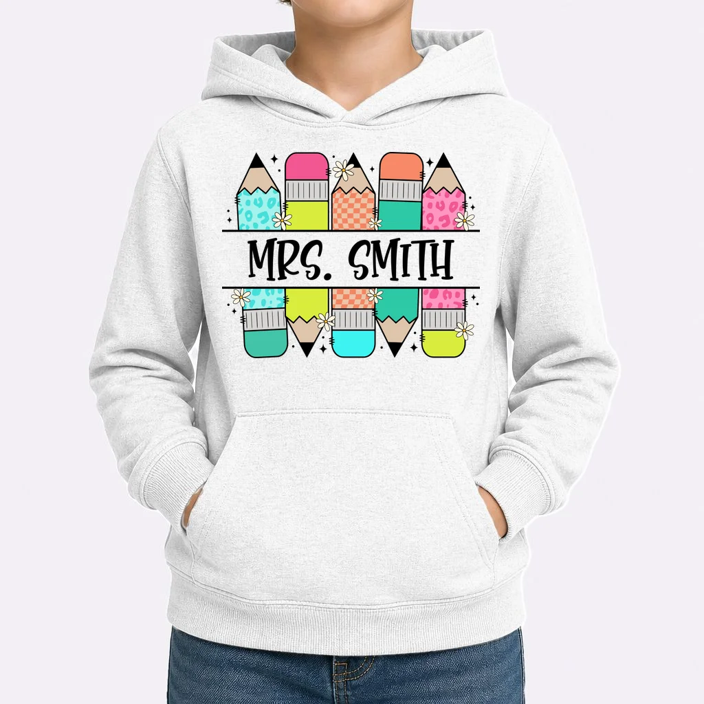 Custom Teacher Name Back To School Kids Hoodie - Front 1