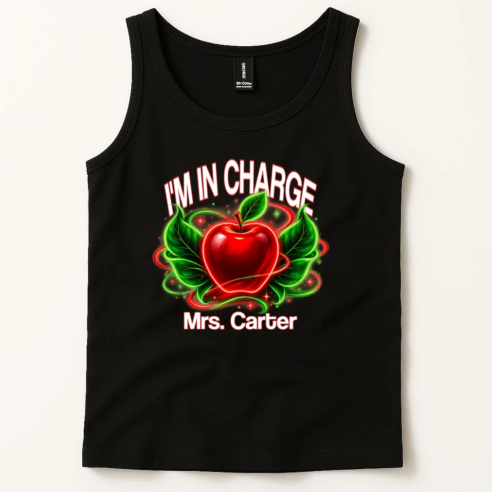 Personalized Teacher Apple Graphic – Custom Name Classroom Design Men's Tank Top - Front 1