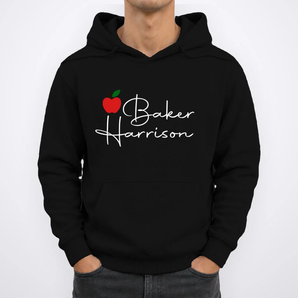 Custom Teacher Name Mug, Personalized Apple Gift for Teacher Hoodie - Front 1