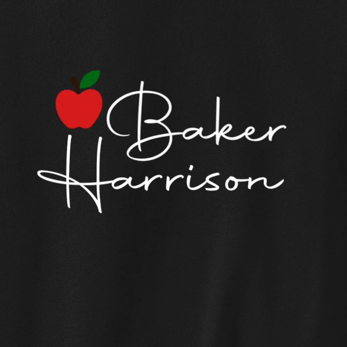 Custom Teacher Name Mug, Personalized Apple Gift for Teacher Sweatshirt - Front - Close-up
