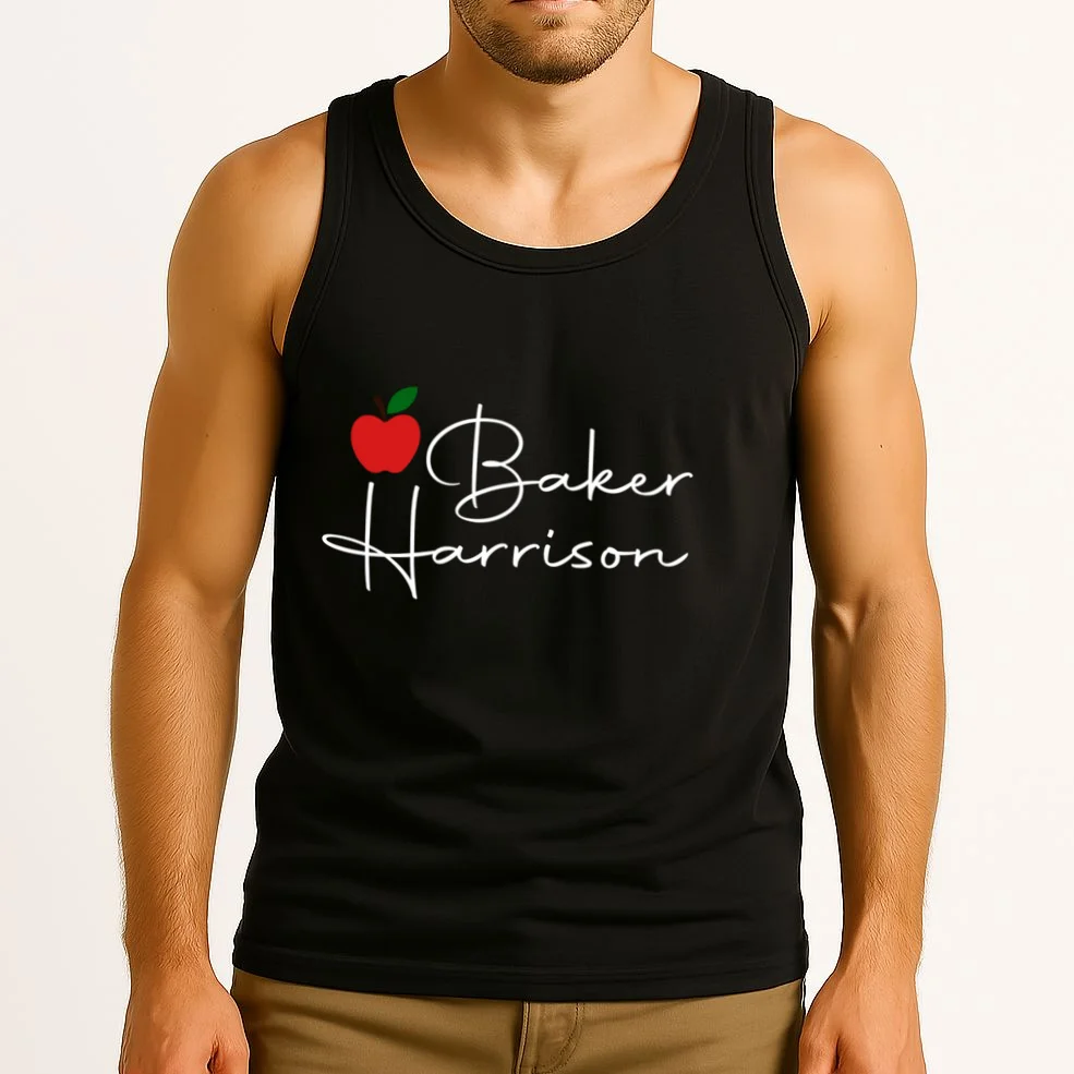 Custom Teacher Name Mug, Personalized Apple Gift for Teacher Tank Top - Front 2