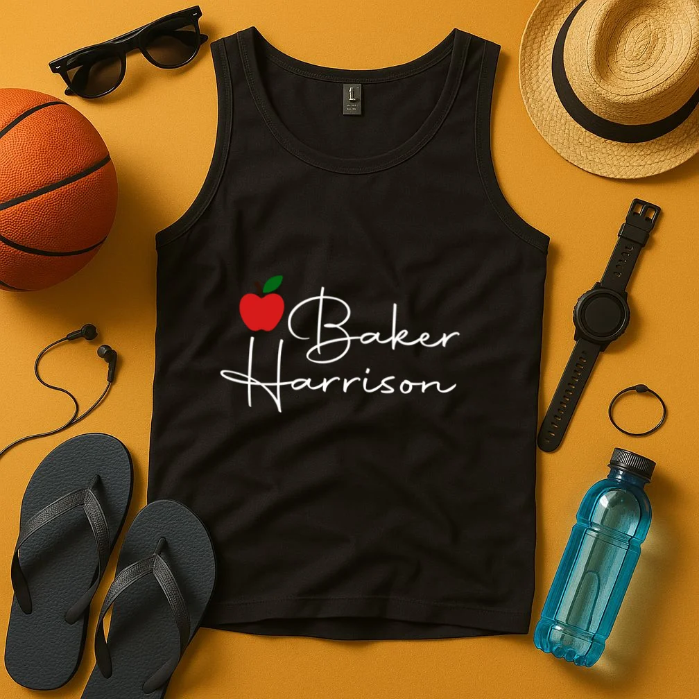 Custom Teacher Name Mug, Personalized Apple Gift for Teacher Tank Top - Front 3