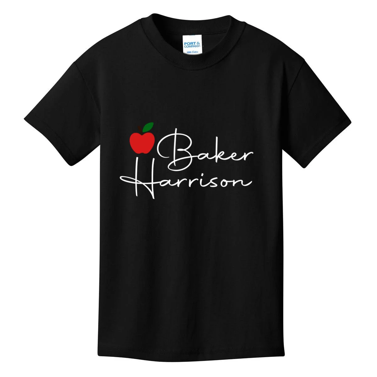 Custom Teacher Name Mug, Personalized Apple Gift for Teacher Kids T-Shirt - Front