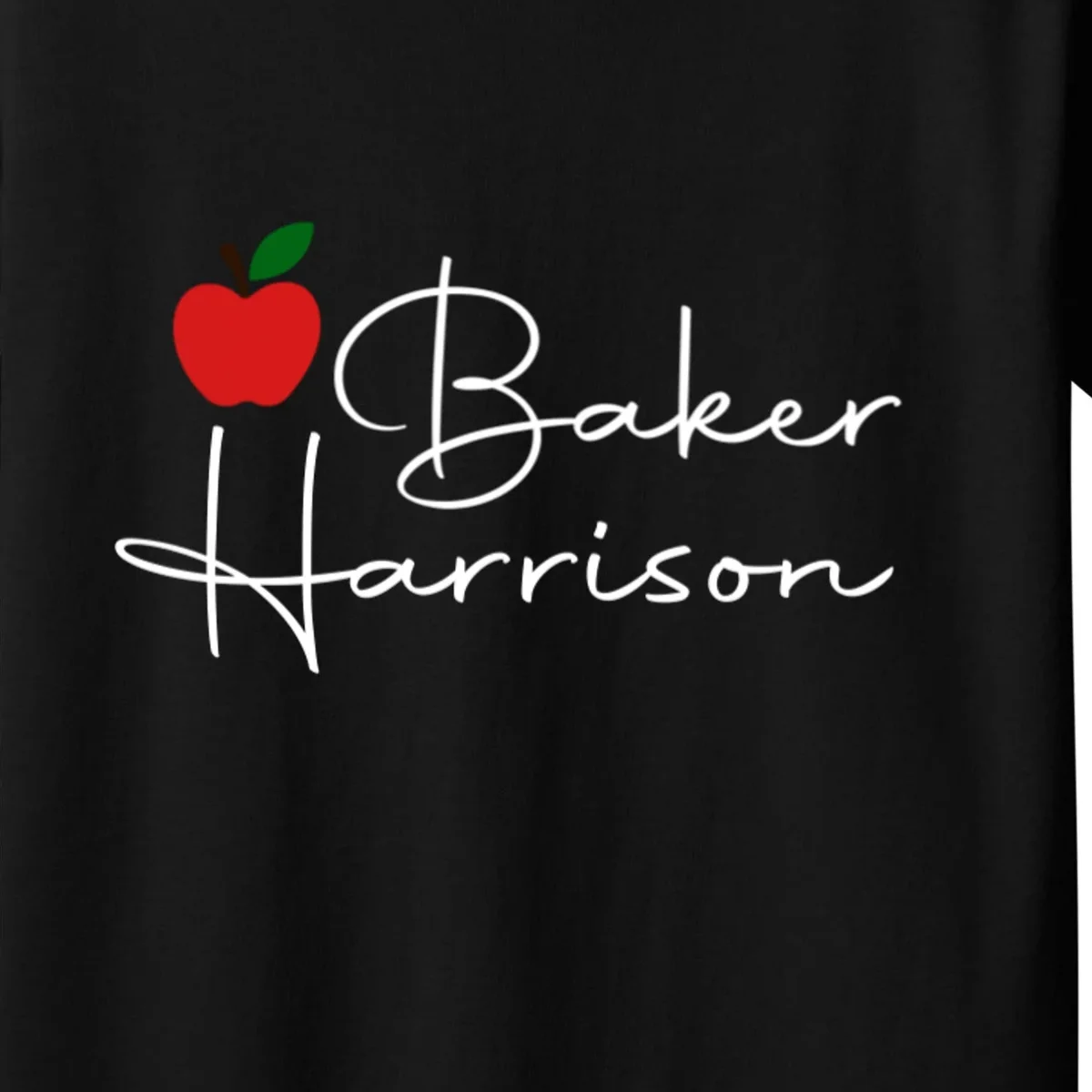 Custom Teacher Name Mug, Personalized Apple Gift for Teacher Kids T-Shirt - Front - Close-up